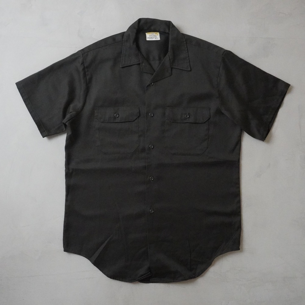 Vintage Big Mac Penn-Prest Work Shirt Large Mens 70s Black Short Sleeve Penneys